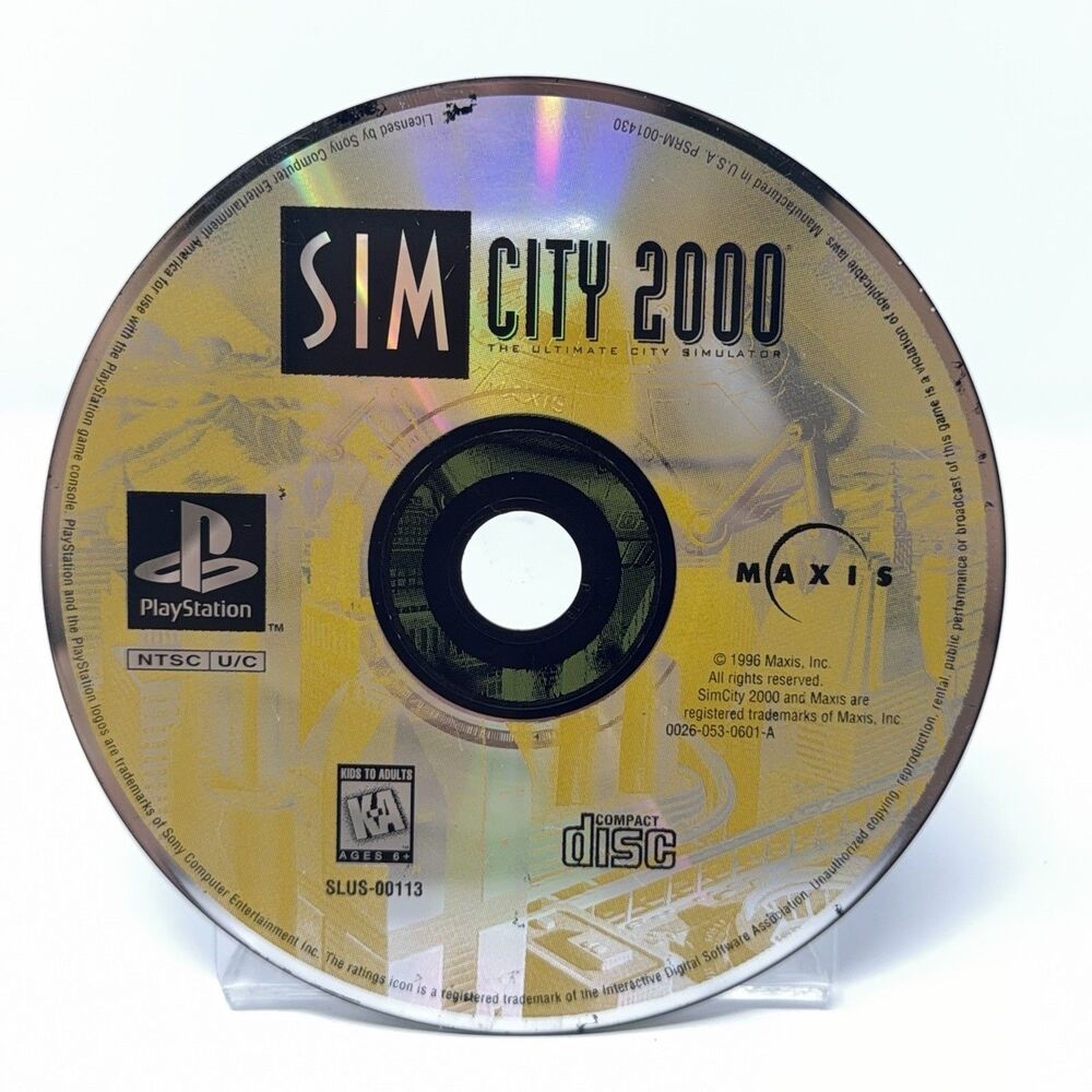 SimCity 2000 Sony PlayStation 1 PS1 1996 Disc Only Refurbished Tested